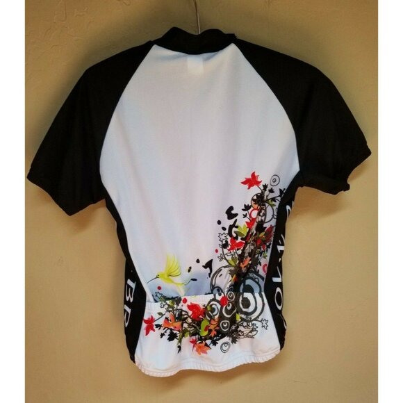 World Jerseys Womens Cycling Jersey Top Size Small Front Zip Hummingbird White - Picture 2 of 7